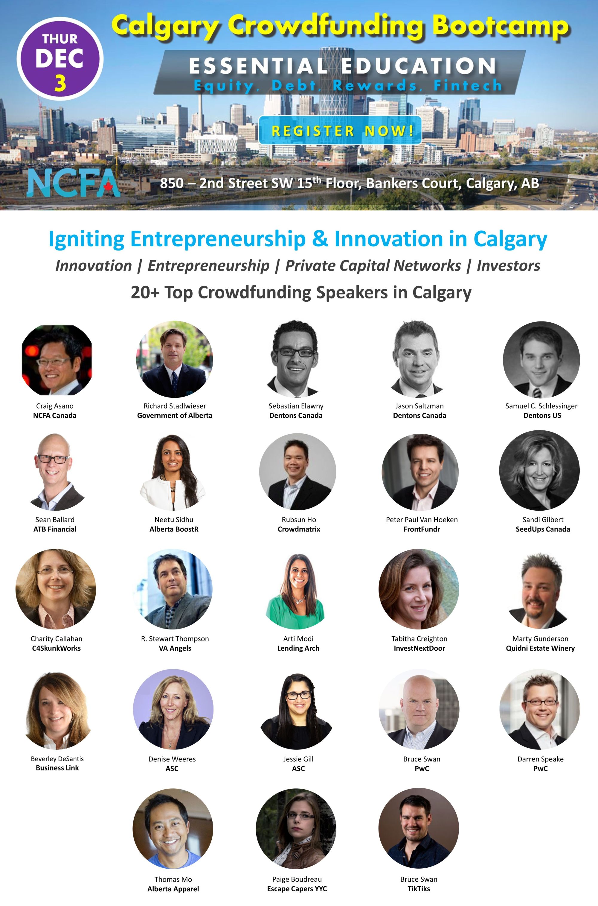 NCFA Calgary Crowdfunding Bootcamp Speakers2 - All Events